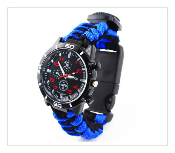 Outdoor Survival Watchband Sport Colors Self-rescue Cord Rope Buckle Bracelets Bangles Outdoor Survival Gadgets