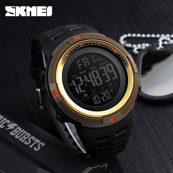 New arrival skmei 3 atm water resistant watch men chronograph watch fashion sports digital plastic wristwatch 1251