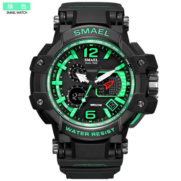 2019 new sports waterproof double display men's watch multi-function LED electronic watch