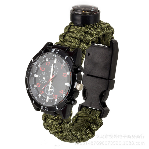 Hand Made Weave Watch Outdoor Umbrella Ropes Compass Parachute Rope Wrist Watch Outdoors Survival Factory Direct Sale 18sw gg