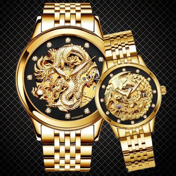 Couple Watch Men's Women's Fashion Automatic Business Mechanical Watch Gold Watch Automatic Sport Waterproof Casual Luxury