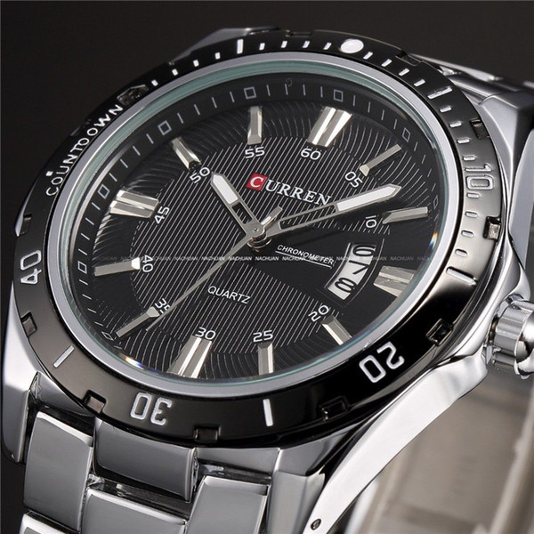 CURREN Luxury Brand Full Stainless Steel Analog Display Date Men's Quartz Watch Waterproof Watches Men Watch relogio masculino