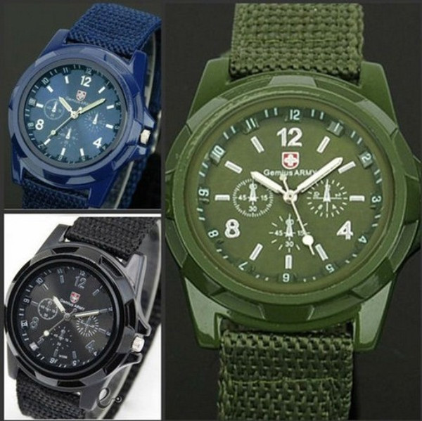 Fashion Men watch Army Racing Force Sport Men Officer Fabric Canvas Band Business Quartz Men Watch Relogio Masculino