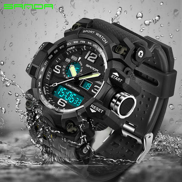 SANDA 742 Men's Watches Top Brand Luxury Waterproof Sport Watch Men S Shock Quartz Watches Clock 2018