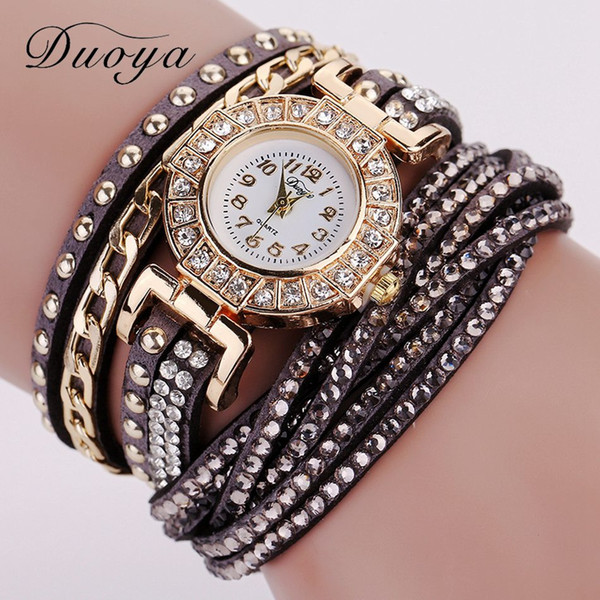 2017 Bracelet Women Watch Luxury Gold Fashion Crystal Rhinestone Watch Bracelet Women Dress Watches Ladies Quartz Wristwatches