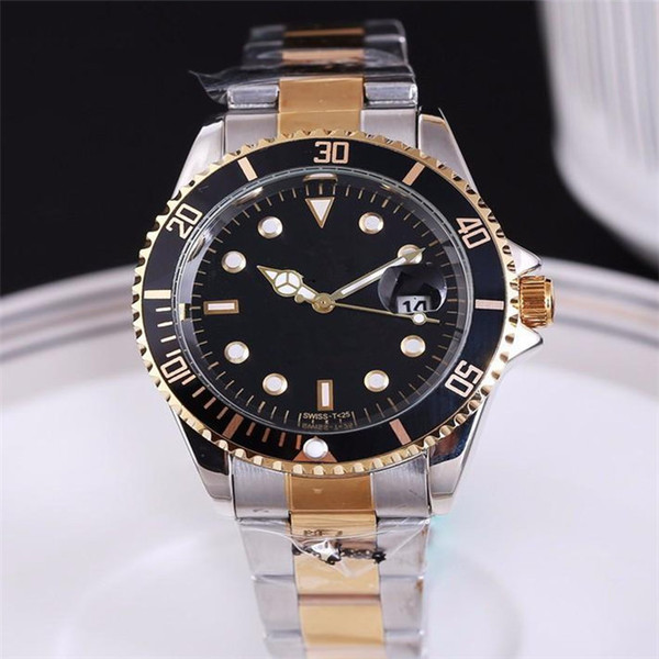 40mm relogio masculino mens watches Luxury wist fashion Black Dial With Calendar Bracklet Folding Clasp Master Male giftluxury Mens Watches