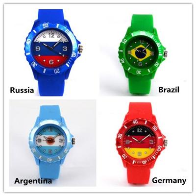 2018 hot style hot selling World Cup commemorative flag watch 22 countries with 22 kinds of color Cheer for the country you support