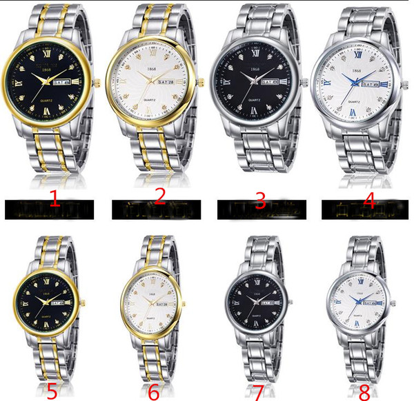 Free DHL automatic date luxury fashion men and women of the steel belt movement quartz clock men watches