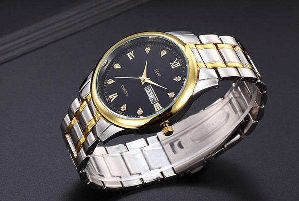 Free DHL automatic date luxury fashion men women the steel belt movement quartz clock men's watches