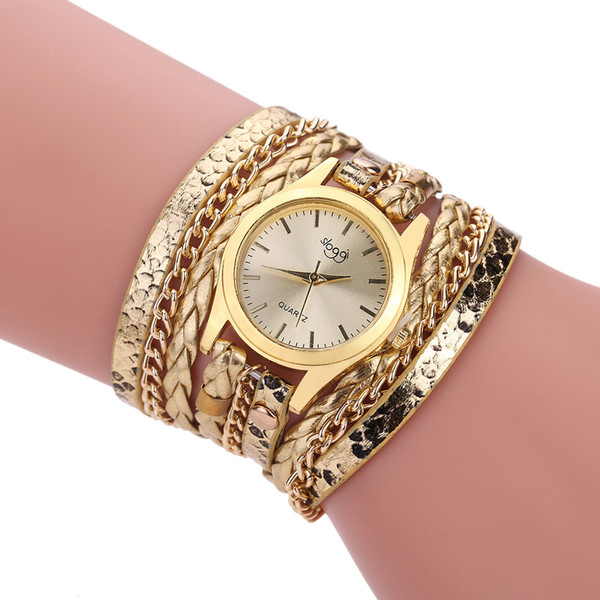 Luxury Brand Leather Quartz Watch Women Ladies Casual Fashion Bracelet Wrist Watch Clock relogio feminino leopard braided female