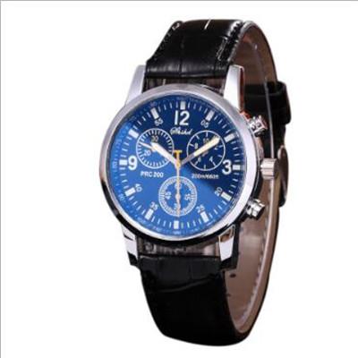 Commercial double-sided belt fashion quartz watch Geneva three-eye, six-needle quartz men's watch