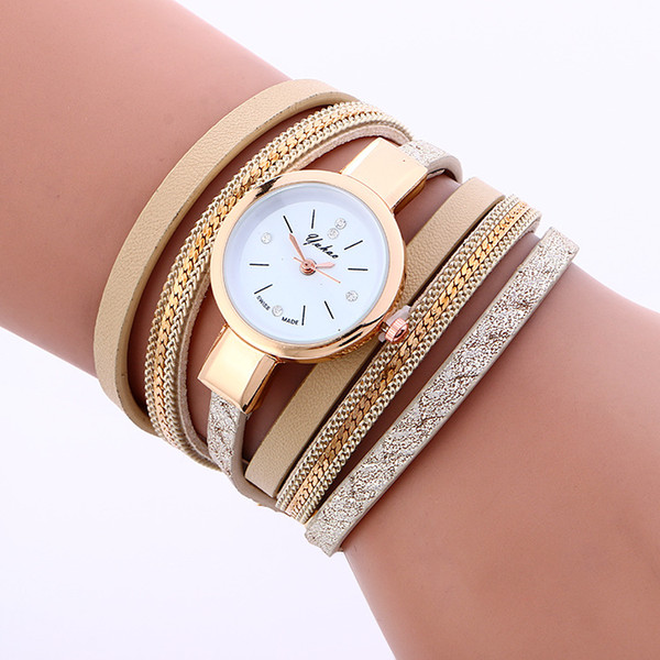 2017 Hot Selling Women Bracelet Lady Watch Women Dress Watches Pendant Vintage Quartz Analog WristWatch Multicolor