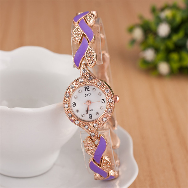 2017 explosion leaves Diamond Ladies Watch fashion personality Bracelet steel quartz watch girl's watches FREE SHOPING