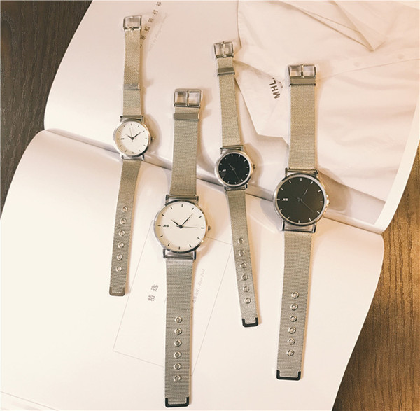 Wrist Watch Schoolgirl Korean Concise Leisure Time Atmosphere Trend Fashion Metal Watchband Silver Chain Quartz Woman Surface Thinning