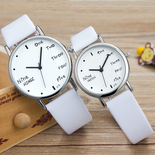 250 English Simple Gifts Korean Pop Men and Women Students Children's Quartz Watch Couple Watch