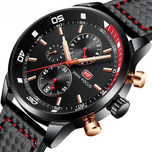 Top Brand Chronograph Men Army Sport Watches Men's Quartz Wrist Watch Male Leather Clock relogio masculino