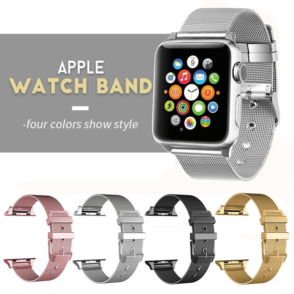 4 Colors Stainless Steel Strap for Apple Watch 42mm 38mm Smart Metal Bracelet Wristband For iWatch Series 1 2 3