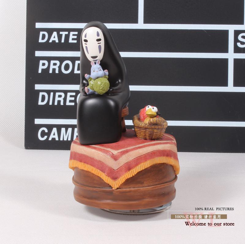 Wholesale-Free Shipping Anime Cartoon Miyazaki Hayao Spirited Away No Face Music Box PVC Action Figure Collection Toy Doll 12cm MHFG018