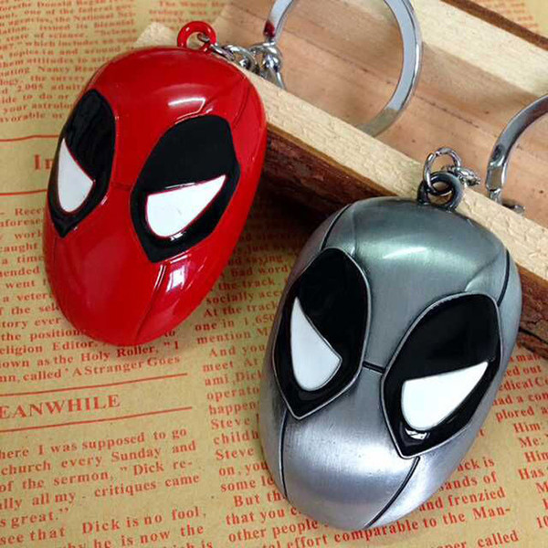 2 Design Children Movie X-men Deadpool Mask Alloy Key Buckle 2016 New Superhero Deadpool key ring baby Keychain