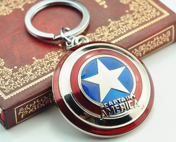 Avenger Keychain The Avengers 2015 Marvel Avengers Steve Rogers Captain America Pendant Key Chains Shield Zinc Alloy Keychains