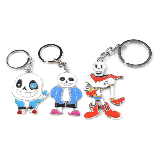 Hot Sale New Game Role Undertale Sans And Papyrus Metal Keychain Pendant Action Figure Toy