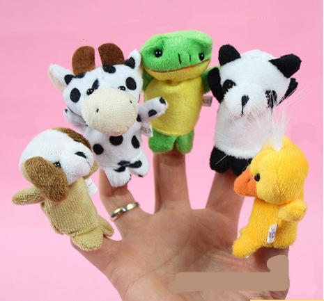 Factory direct sale Baby Plush Toy Finger Puppets Talking Props 10 piece animal group free shipping A203001