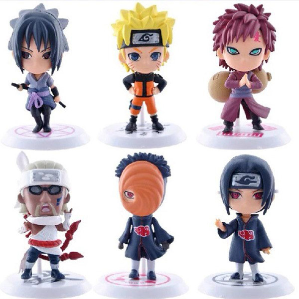 DHL 6 design Naruto Q Edition Naruto Anime Action Figures Collection toys 2016 new Children Naruto Cartoon PVC Figures Model toys B