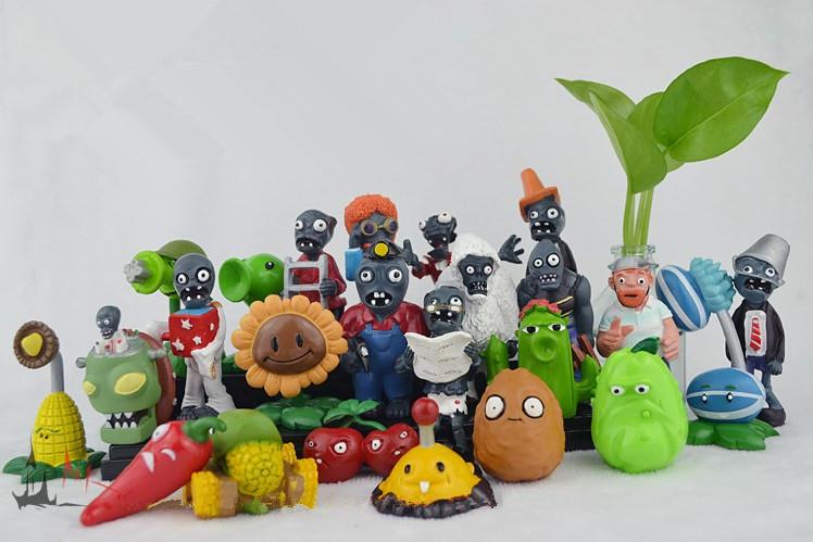 Plants VS Zombies PVZ Collection Figures 24pcs/set 3*8=24 plant and zombies figure OPP retail package