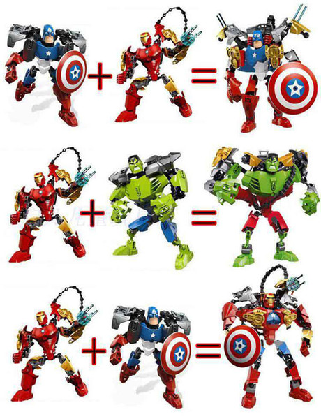 New the Avengers super hero building blocks assembly robot building block Superhero Captain America Hulk Children educational diy toys