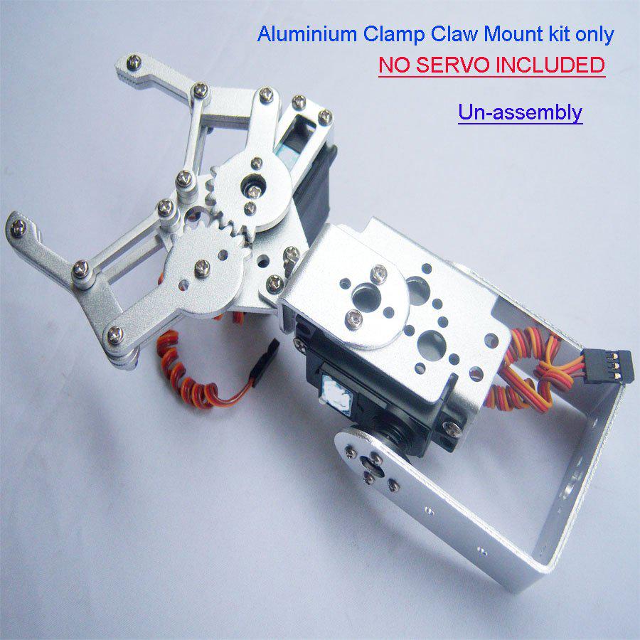 F03992 1 set 2 DOF Aluminium Robot Arm Clamp Claw Mount kit (No servo) Un-assembly Fit for Arduino + Free shipping