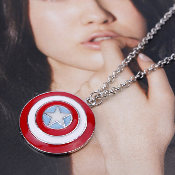 New arrival Avengers Captain America Shield necklace , Superior SUPER HERO Captain America The First Avenger Pendant Necklace