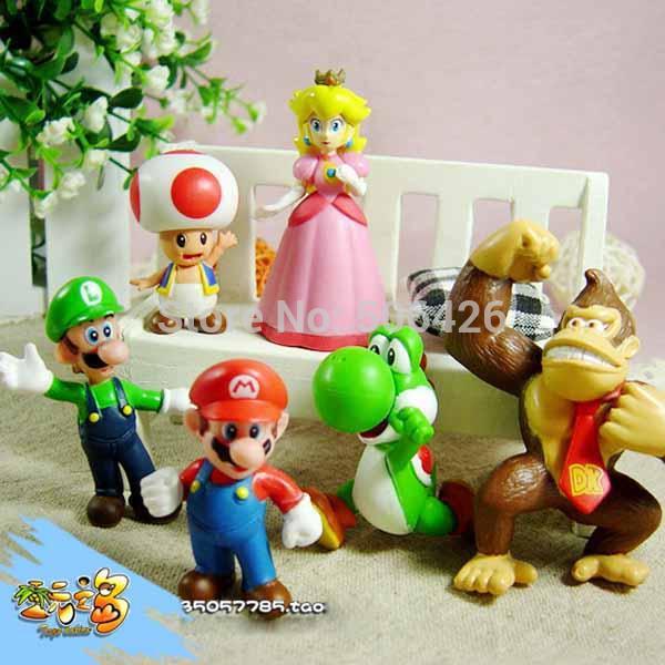 Wholesale-6pcs/lot  Figures The Super Mario Bros building blocks sets Bricks classic children toys With baby toys for kid toy