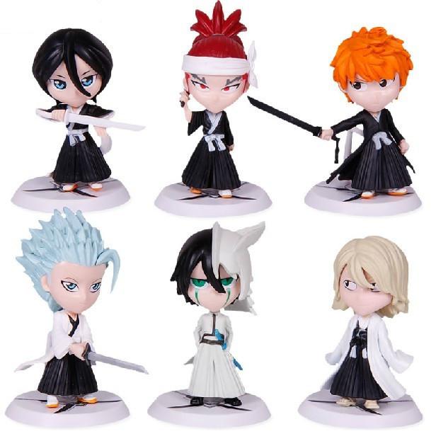 Wholesale-Free Shipping Bleach Series 1Set 6pcs/set 7cm2.8''Japana Anime Toy 6 Generation Bleach Pvc Action Figure Christmas Gifts