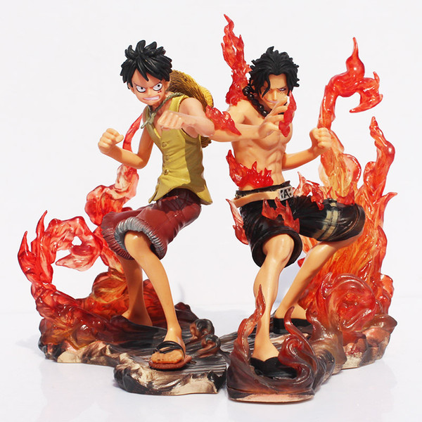 Anime POP One Piece DX Brotherhood Figures Luffy and Ace PVC Figure Toys Children's Gift 14cm