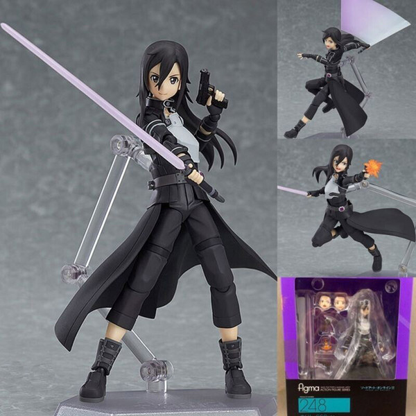 15CM Anime Sword Art Online Kirigaya Kazuto Figma 248 Boxed PVC Action Figure Collectible Model Toy free shipping