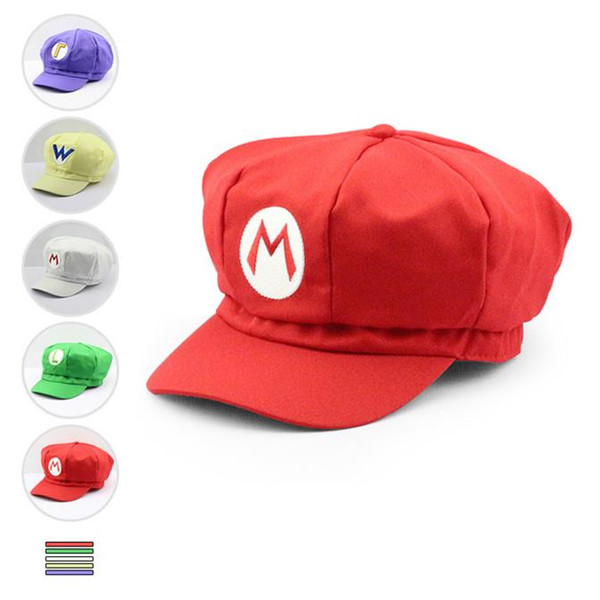 5 styles Super Mario hat Super Mario Bros Anime Cosplay Hat Super Mario cap Cotton Baseball Hat