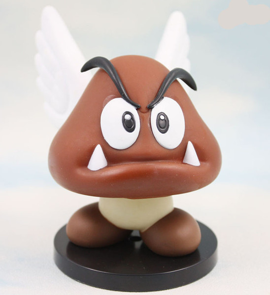 Super Mario Bros Kuribo Goomba toys EMS Free new children PVC Super Mario Bros 8cm Animation game series Dragon Kuba toy B001