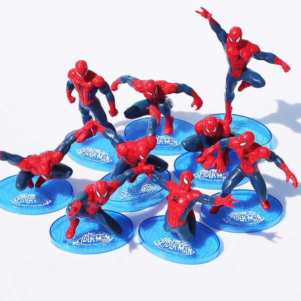 Marvel The Avengers Spider Man 9pcs/set Spiderman action Figures PVC toys PlVC dolls birthday Christmas gift