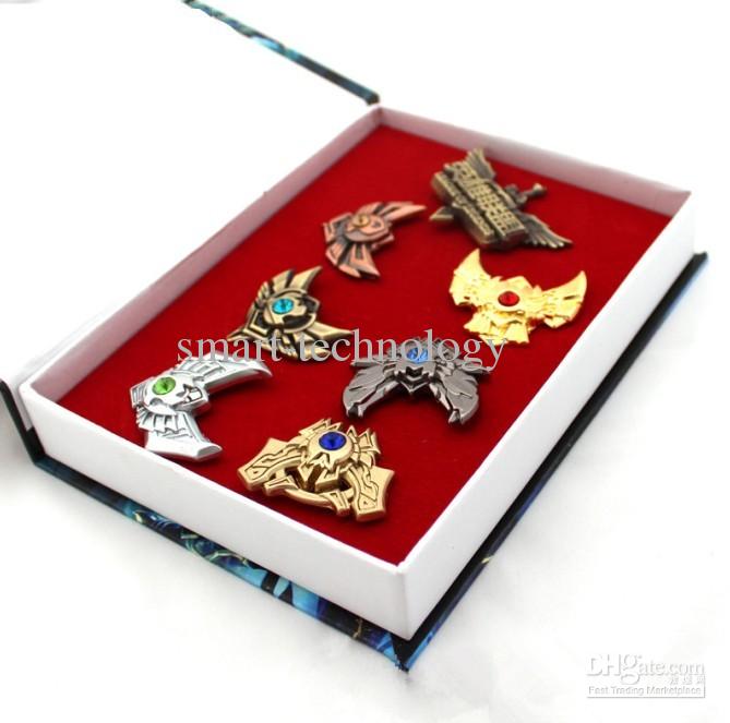 Retail anime game League of Legends brooches pins 7 pcs set classic gift for Collection