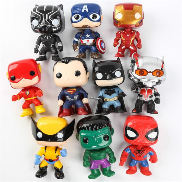 Jouets Juguetes Funko Pop 10pcs Lot Action Figures League & Marvel Avengers Super Hero Characters Model Vinyl Action & Toys For Kids