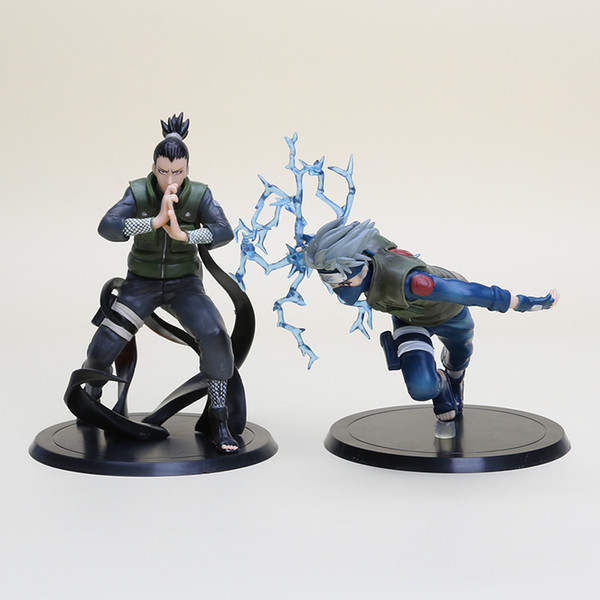 high quality anime Naruto Hatake Kakashi Nara Shikamaru pvc action figure model approx 15cm 2pcs/set free shipping