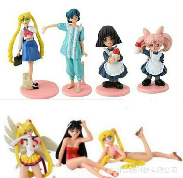 Sailor Moon Furnishing articles doll toys 7 style little rabbit Sailor moon hand dolls Doll furnishing articles Action Figures