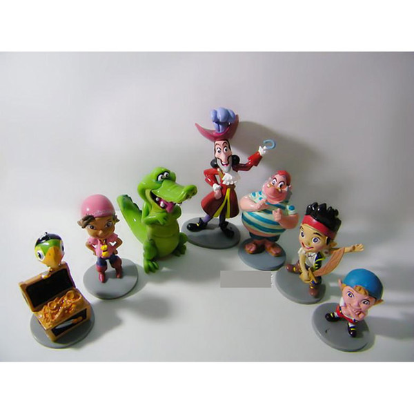 5-10cm 7pcs/setAnime Cartoon Jake and The Neverland Pirates PVC Action Figure Toys