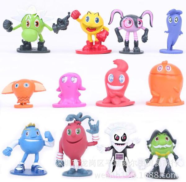 3-5cm New Pixels Moive Pac-Man Ghostly Adventures PVC Action Figure Pac Man Model Hot Toy 12pcs/set