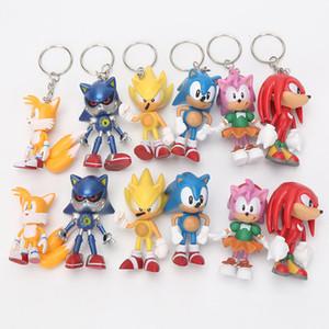 6cm Sonic the Hedgehog action figures Toy PVC toy Sonic Characters figure toys brinquedos Doll 6pcs/set keychain pendant gift