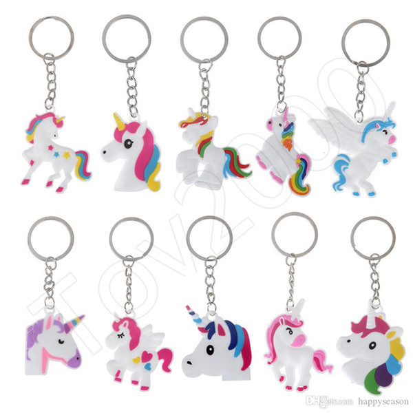 Unicorn Keychain Keyring Cellphone Charms Handbag Pendant Kids Gift Toys Phone Decoration Accessory Horse Key Ring