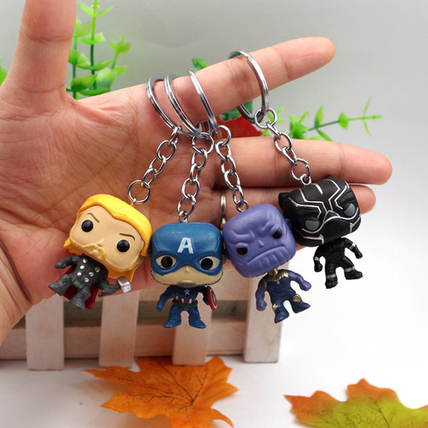 Funko Pop Keychain The avengers Action Figures Anime Collection Doll kids Toys Movie Anime Key chain Keyring kids toys key ring