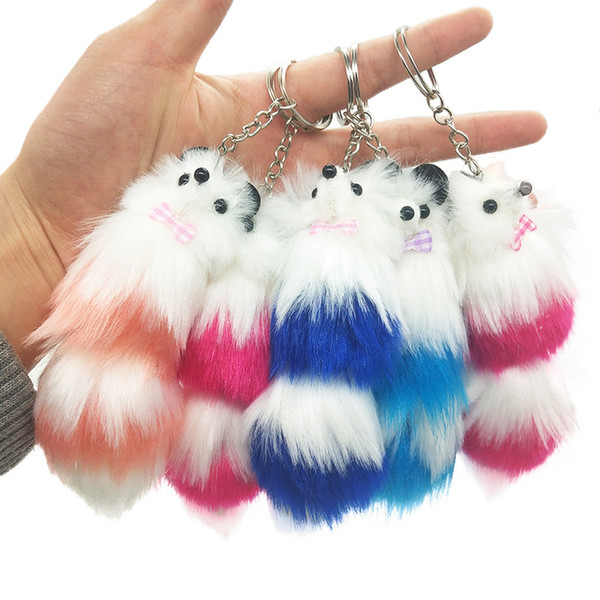 Charms Faux Fox Fur Keychain Women Trinkets Suspension On Bags Car Key Chain Key ring Toy Gifts Llaveros Jewelry kids toys