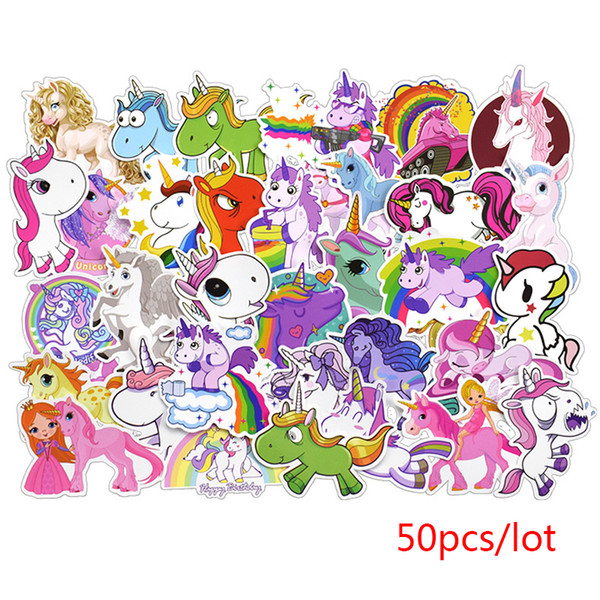 50 pcs/set Game Unicorn Graffiti Sticker Personality Luggage DIY stickers cartoon PVC Wall stickers bag accessories kids gift toys