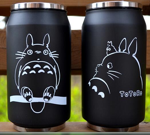 2019 cartoon vacuum thermos mug my neighbor totoro can of cola stainless steel anime figures cup with Japanese hayao miyazaki design